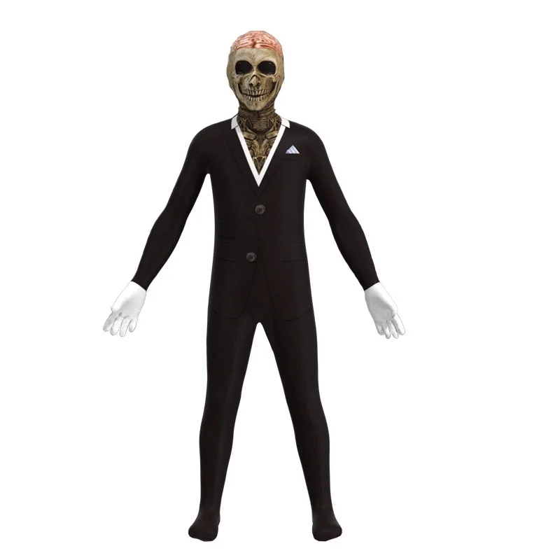 Halloween Suit Skeleton Grim Reaper Kids Costume Cartoon Printed Skeleton Mask tuta Adult Cosplay Horror Game genitore-figlio