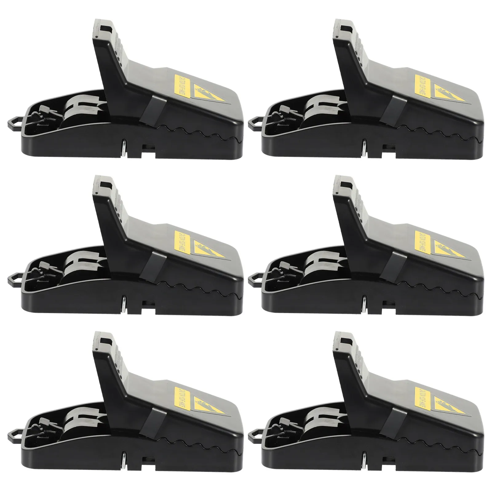 6pcs Black Plastic High Sensitivity Effective Home Catch Tool Reusable Pest Control Automatic Mice Trapper