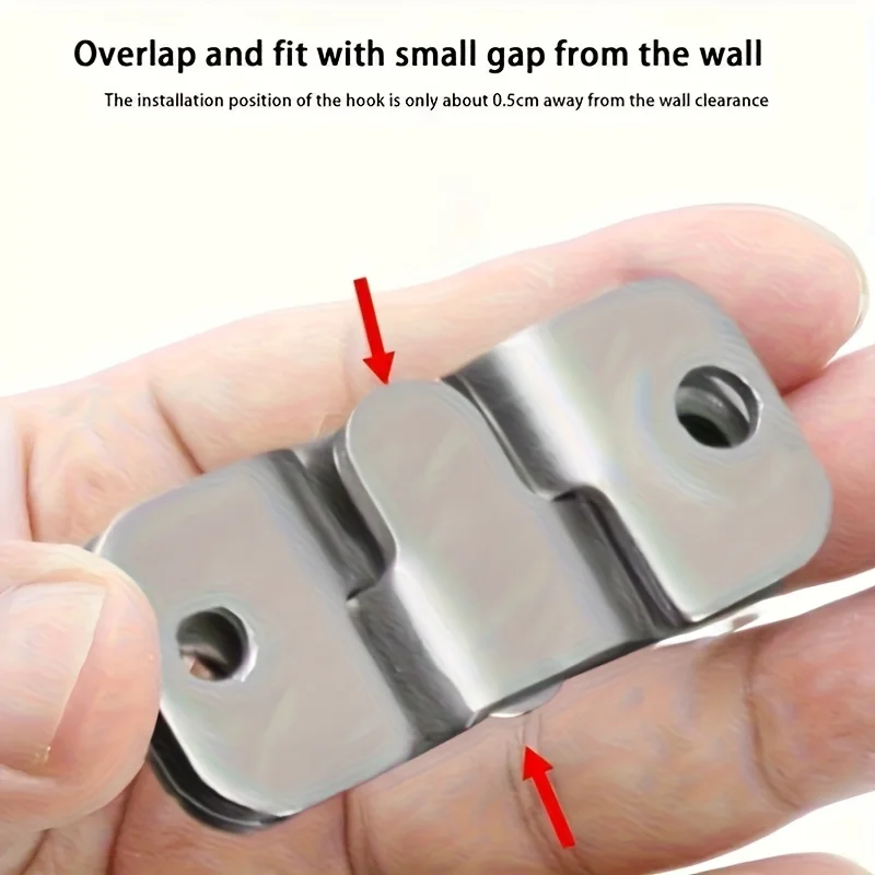 40pcs Stainless Steel Heavy-Duty Mounting Brackets (8 Brackets+32 Screws) | Embedded Interlocking Hooks with Screw Buckle Kit