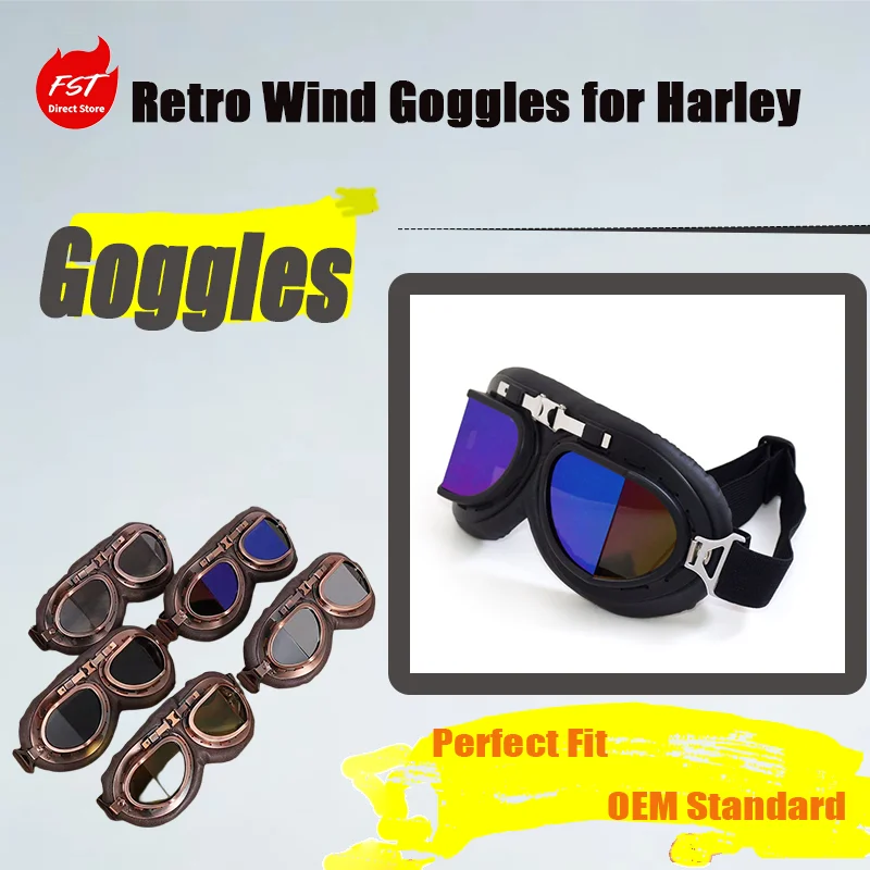 

Очки для мотоцикла в стиле ретро Kart Style для Harley, с угловатой серебристо-бронзовой оправой, ветрозащитные