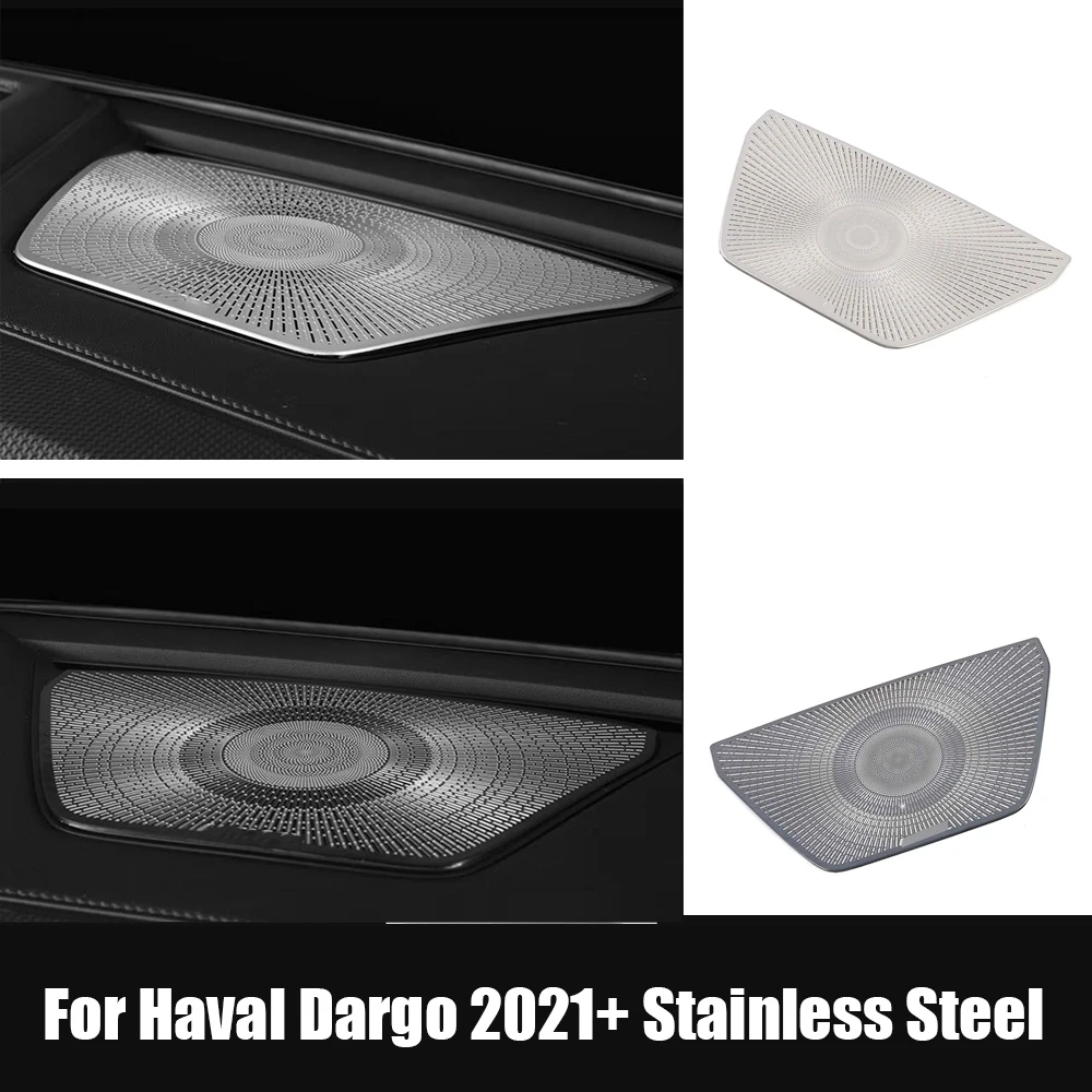 

For Haval Dargo 2021 2022 Stainless steel Car Center Middle Instrument Panel Audio Speaker Horn Cover Trim Auto Accessories