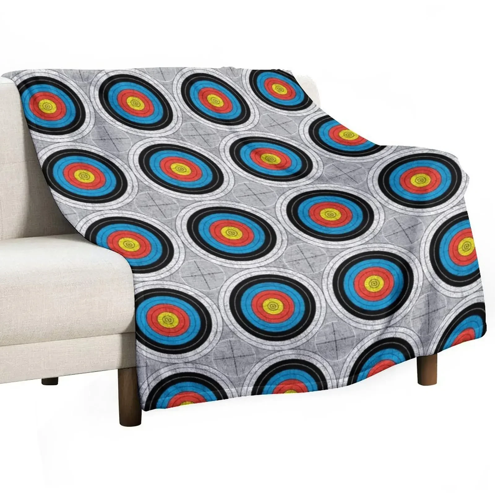 Mid Century Modern - Archery Targets Everywhere Throw Blanket Nap funny gift Sofa Quilt Flannels Soft Plaid Blankets