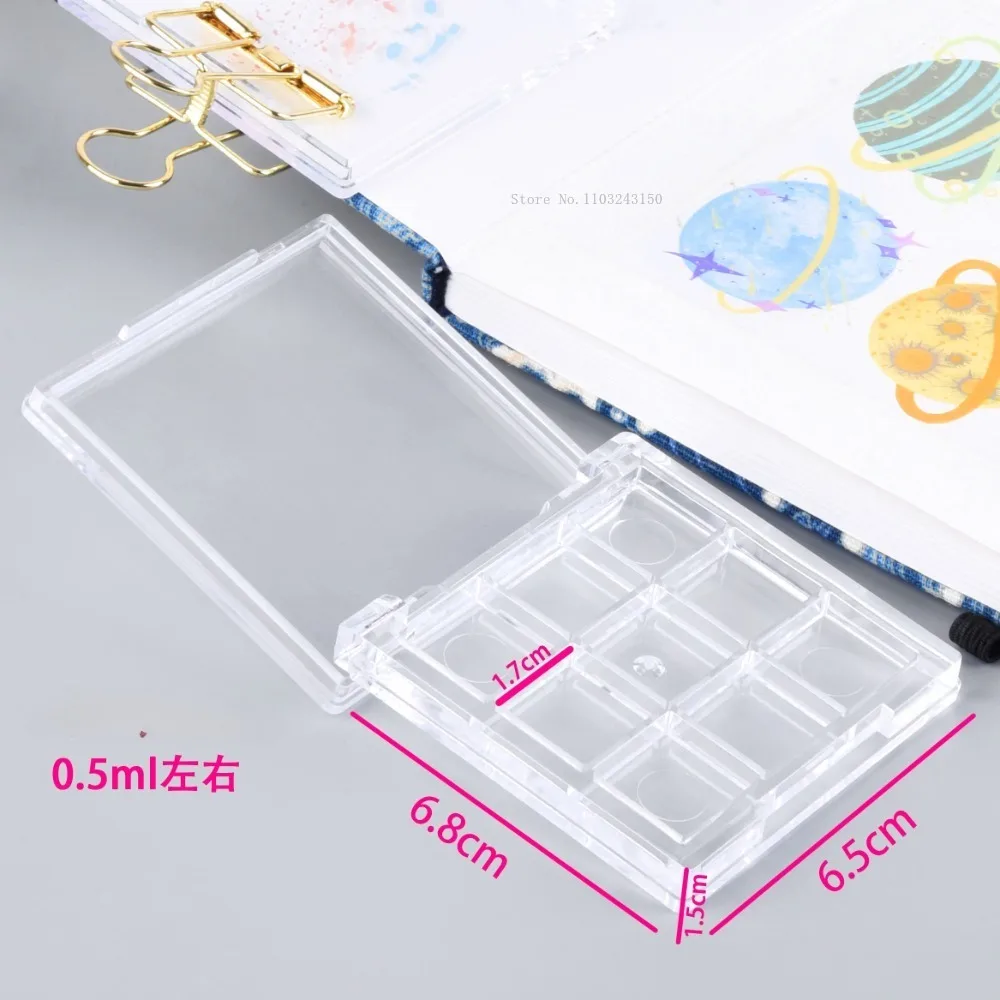 Transparent Watercolor Paint Distribution Box Acrylic Palette Art Supplies Student Outdoor Portable Watercolor Drawing Paint Box