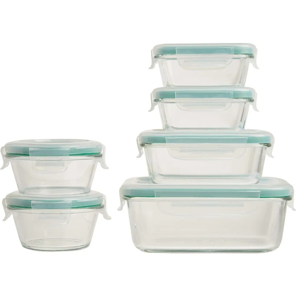 

Smart Seal Airtight Glass Container Set, 12-Piece for Kitchen Storage, Oven Safe