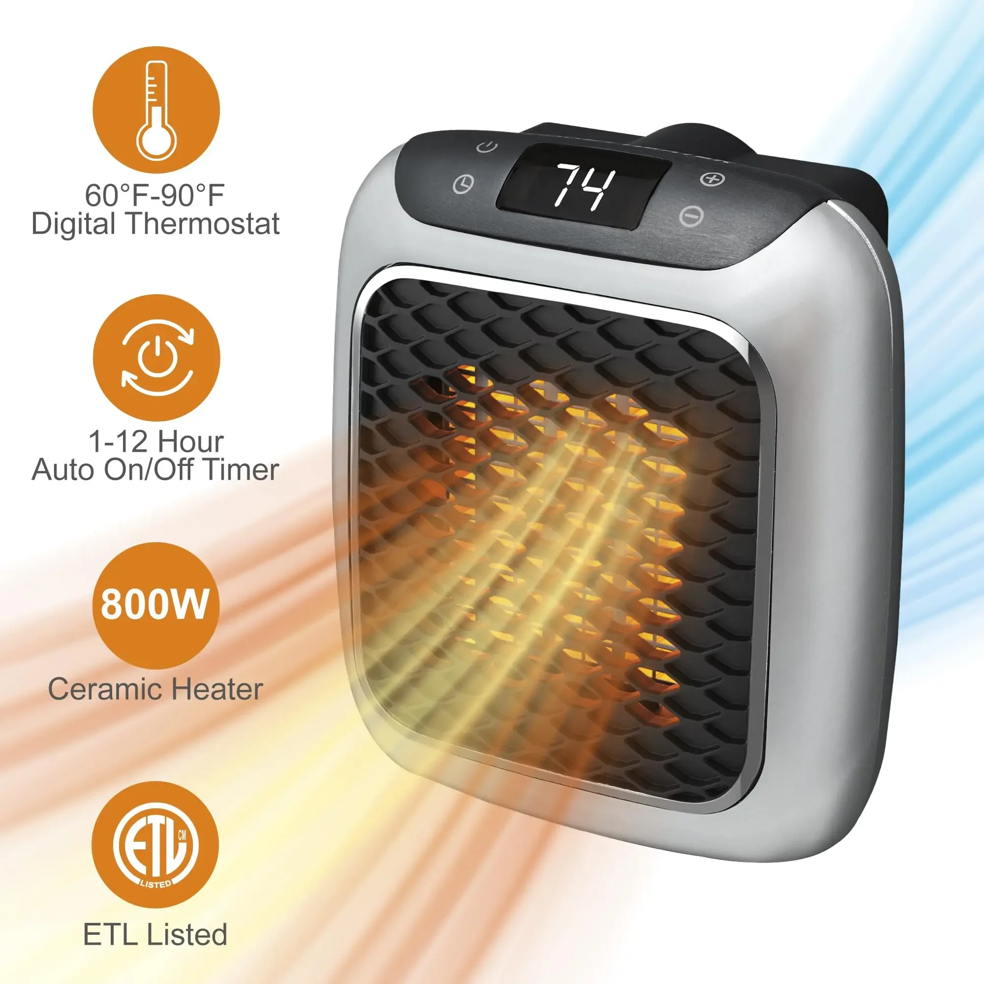 

Electric Heater Home Appliance Heating Furnace Portable Heater Plug-in Room Heater Mini Radiator Remote Heating 800W