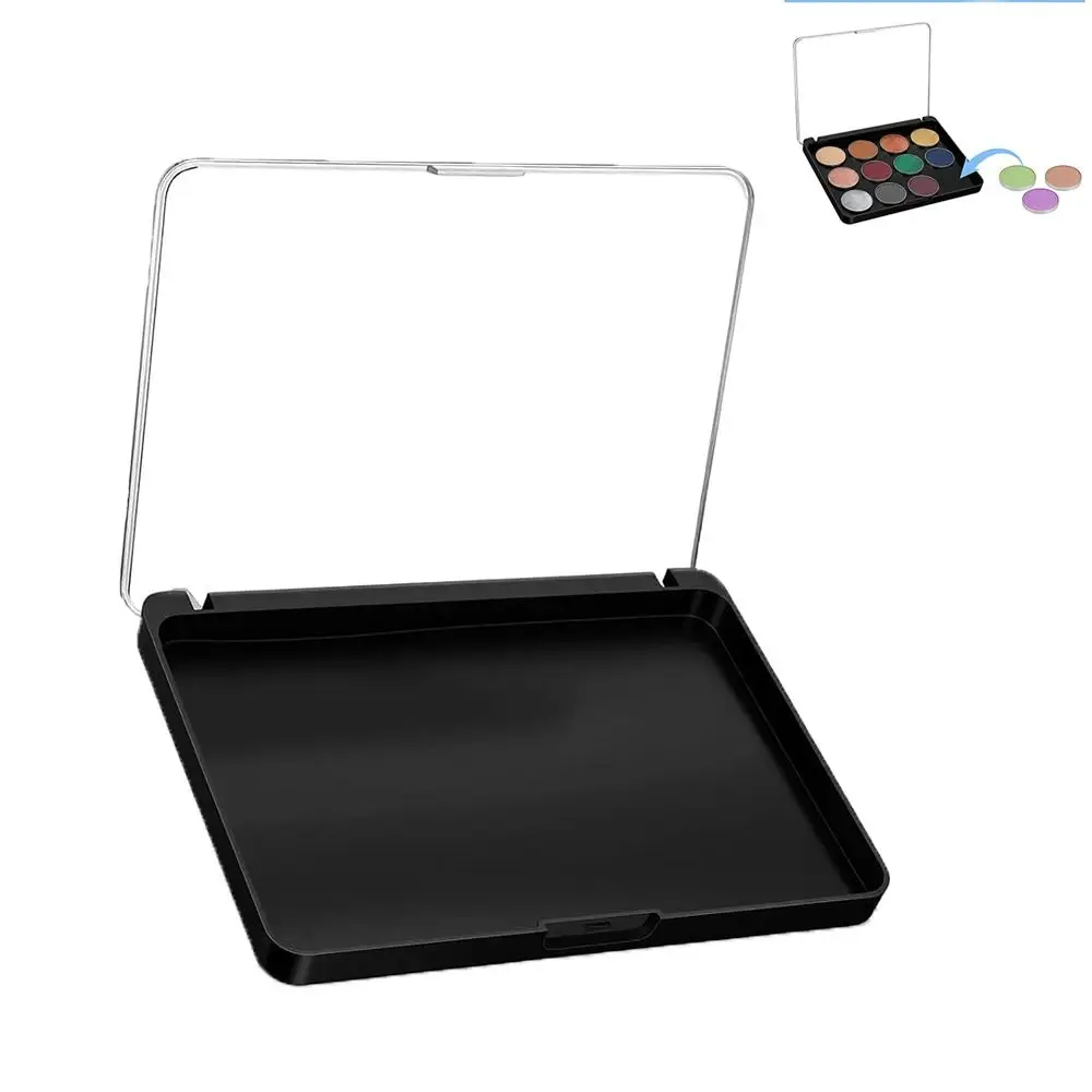 with Frosted Clear Top Magnetic Makeup Palette Lightweight Black Empty Eyeshadow Palettes Plastic Travel Storage Box