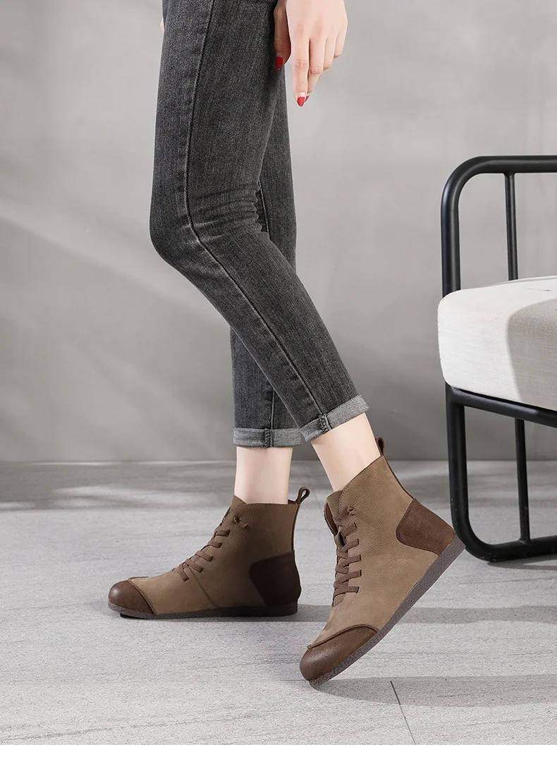 الإناث الرجعية الجلود جولة رئيس الربط الرياح الوطنية الأحذية النسائية بالإضافة إلى الأحذية القطنية المخملية الخريف والشتاء الأحذية الجديدة #6