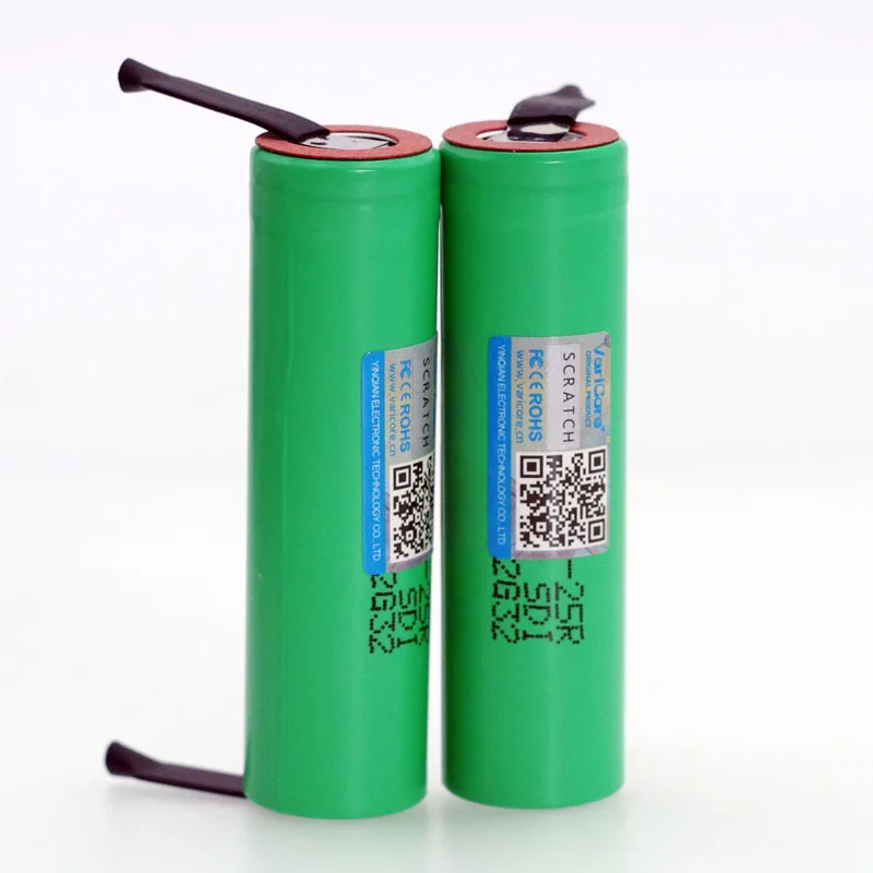 100PCS 100% ใหม่ยี่ห้อ 18650 2500mAh 3.6V INR18650 25R M 20A Discharge + DIY นิกเกิล