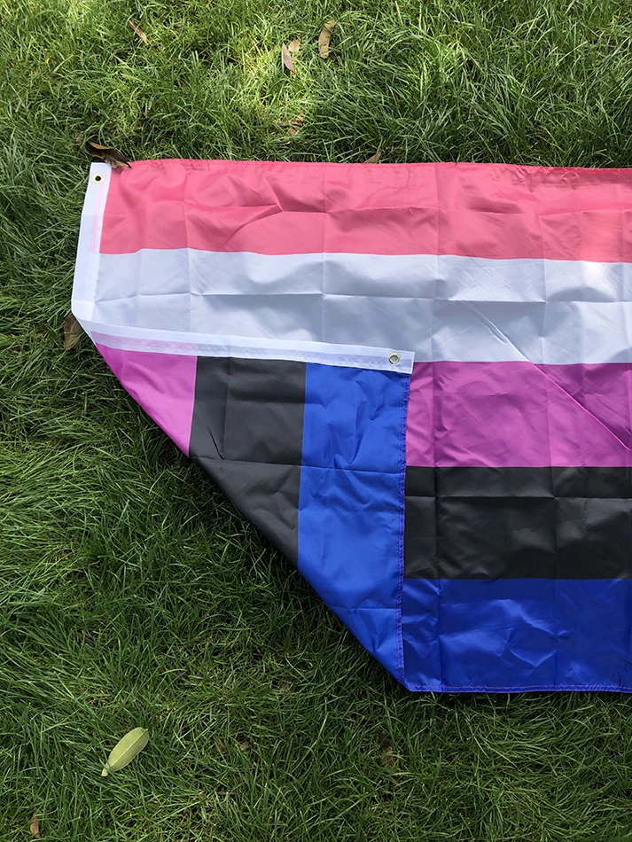 Rainbow flag 90x150cm 3x5fts high quality polyester hanging LGBT genderqueer Genderfluid Gender fluid pride Flag