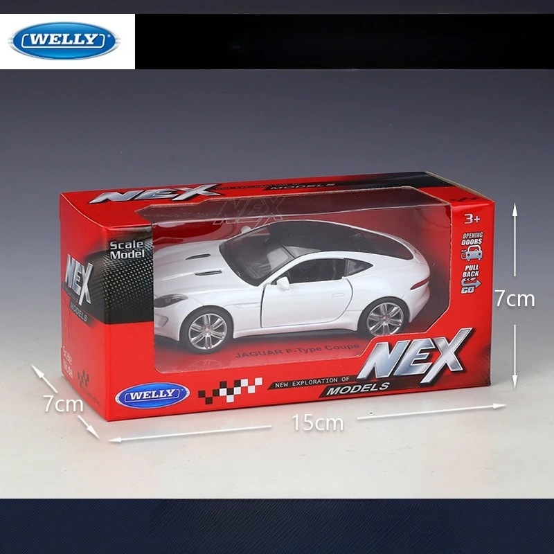 WELLY Simulation 1:36 Jaguar F-Type Coupe Diecast Car Model Pull Back Toy Vehicle Children Boy Birthday Gift Home Decoration
