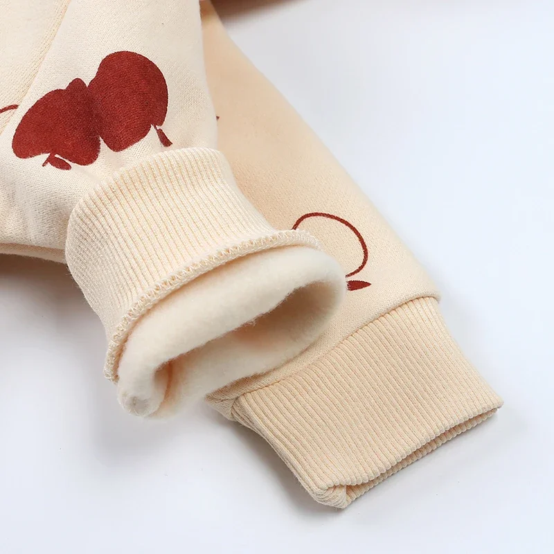 2025 Baby Winter Fleece Romper Print Cotton Warm Outfit Clothes For 0-24M Jumpsuit Newborn Toddler Bear Hoodies Bodysuit Costume