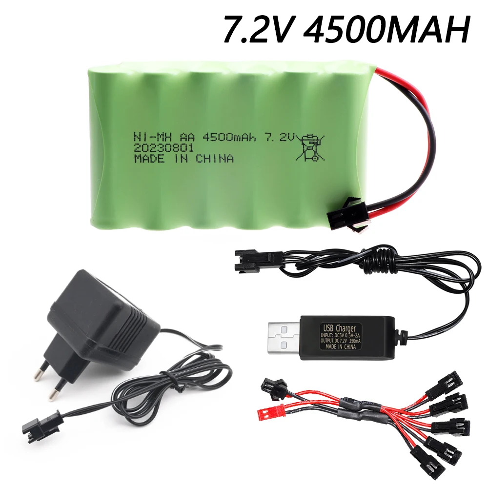 7.2v 4500mAh NI-MH AA Battery For Rc toys Cars Tanks Robots Gun Upgraded 3000mah Batteries Pack For Rc Boat 7.2V Rechargeable