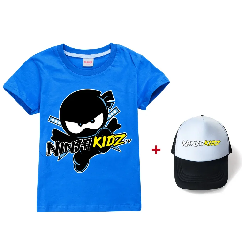 

New Ninja Kidz Kids Summer Clothes Leisure Fashion Cotton Pullovers T Shirt Boys Christmas Shirts Girls Tops Short Sleeve O-neck