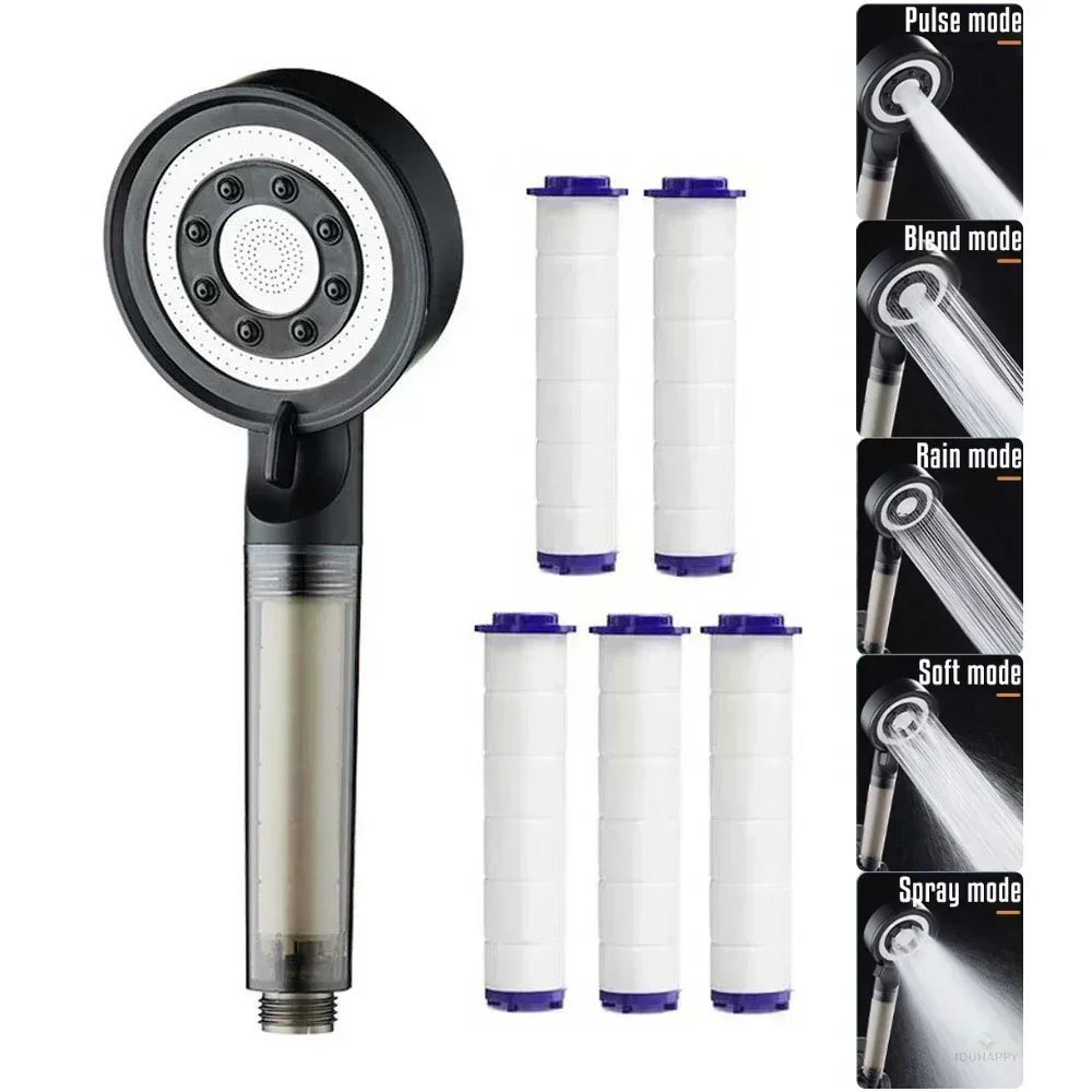 Handheld Shower Head 5 Speed Adjustment Bathroom Shower Head  Water Saving Nozzle Portable Shower for Bathroom Accessories