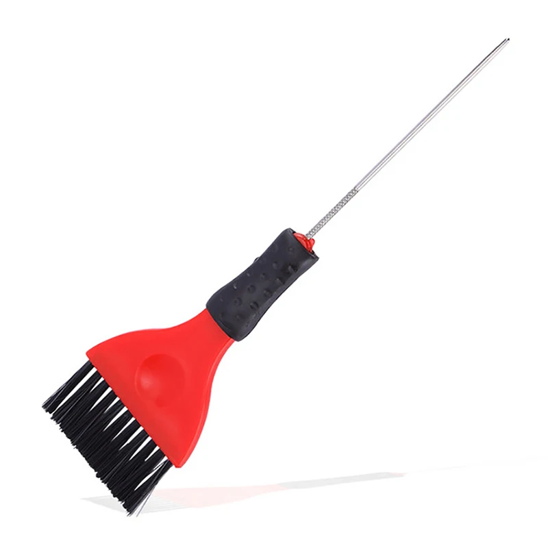 Spazzola per capelli rossa con coda in acciaio inossidabile, spazzola per colorare i capelli per tinture per capelli, spazzola per tintura per capelli con candeggina per capelli