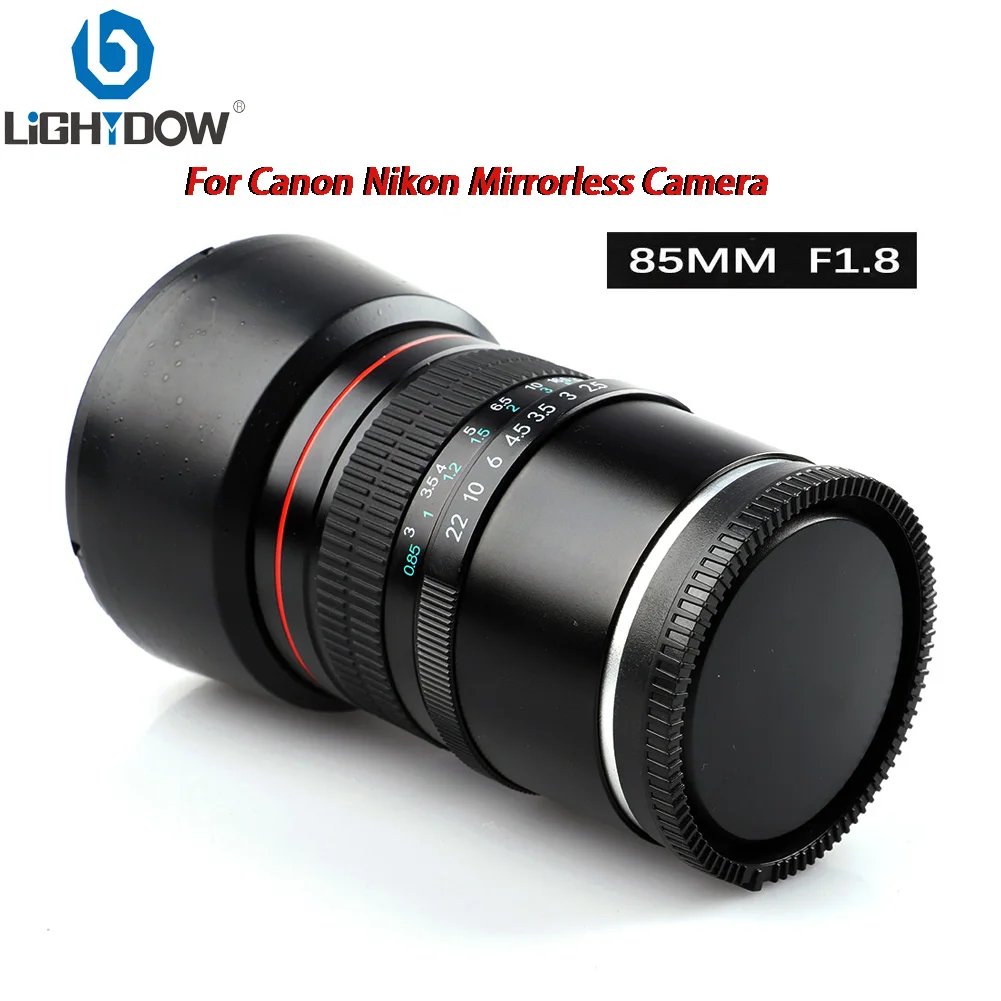 Lightdow 85mm F1.8 Medium Telephoto Manual Focus Full Frame Portrait Lens for Canon EOS R R3 R5 R6 R10 R100 Mirrorless Cameras