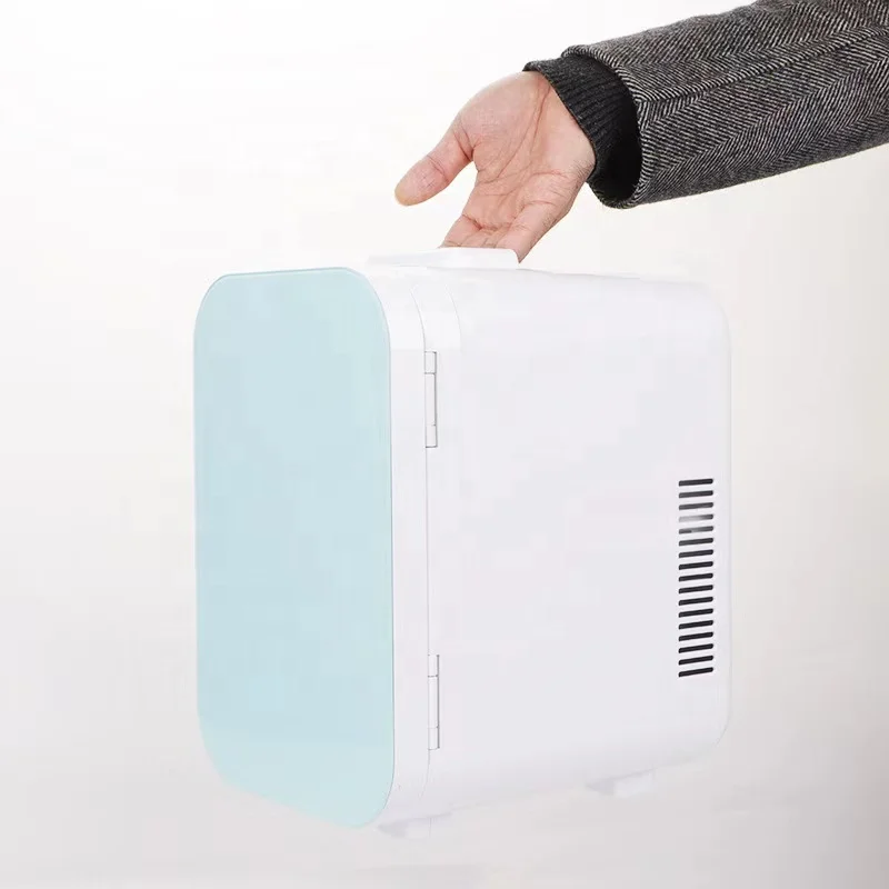 ثلاجة صغيرة لمستحضرات التجميل سعة 8 لتر مع ضوء LED، تيار مستمر، تستخدم في مبرد السيارة المحمول والثلاجة لتخزين المرآة