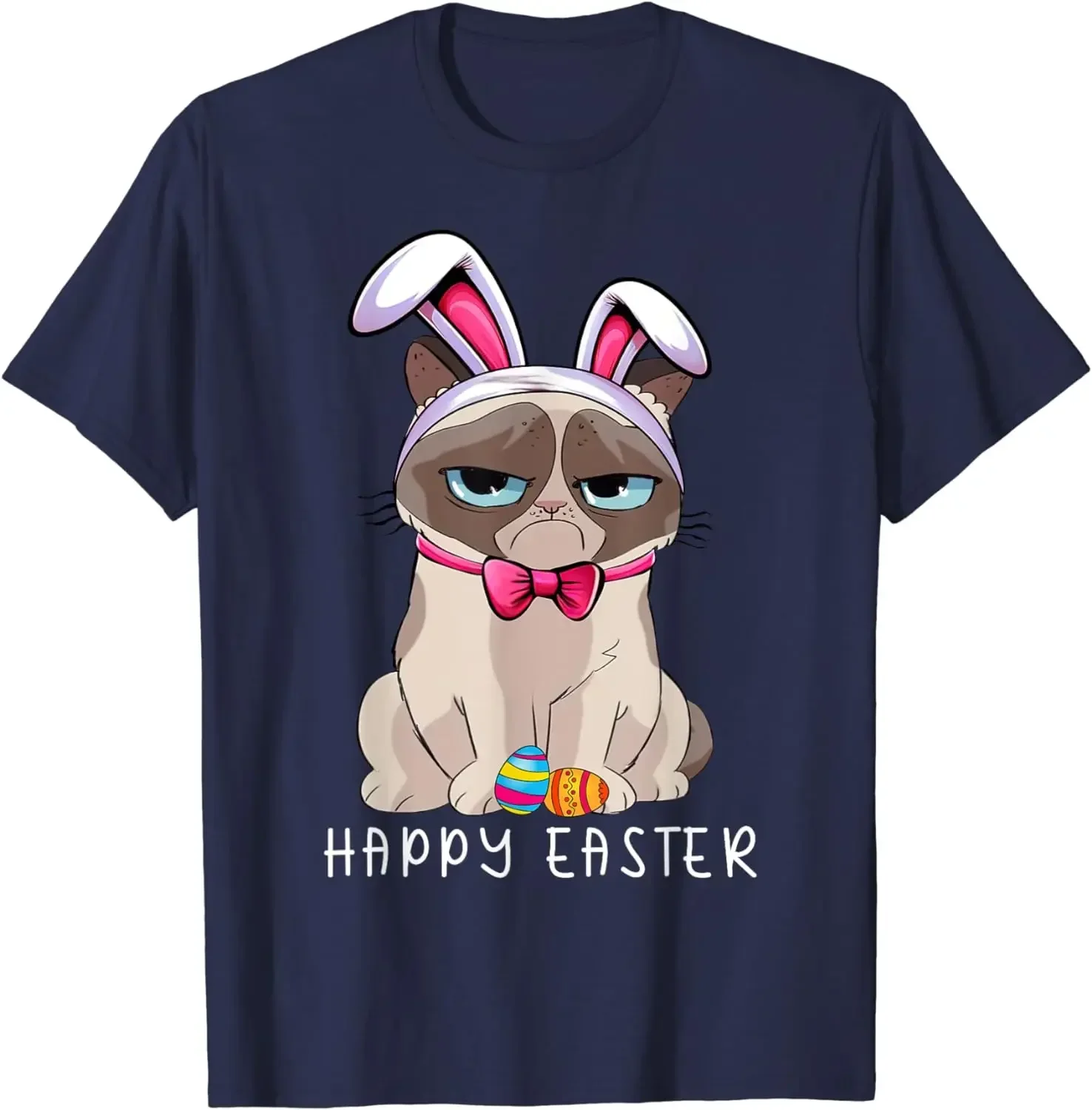 Happy Bunny Funny animL fashione man Hot Sale New Arrival Crewneck Round Neck Collar Pajama Dress Cat Grumpy Rabbit Ears T-Shirt