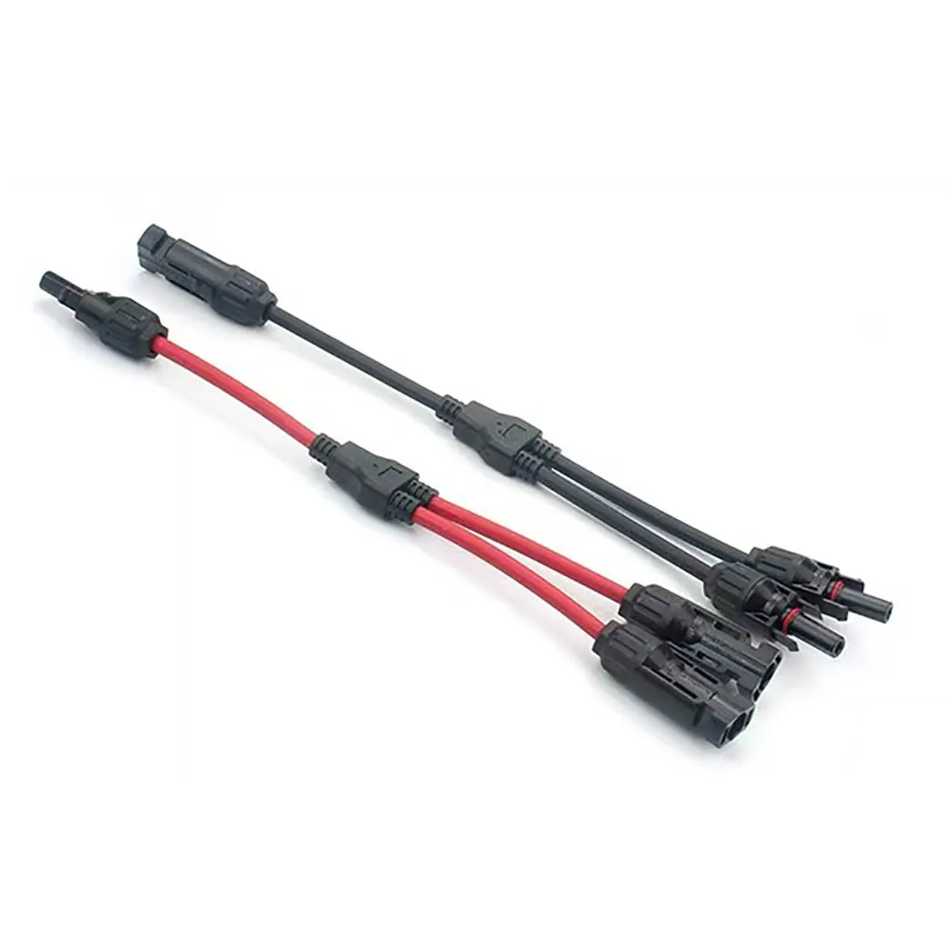 

red black 2 in 1 PV Y Branch Solar Parallel Connector 4mm2 1000V Solar Cable Photovoltaic System Male To Female Plug Connector