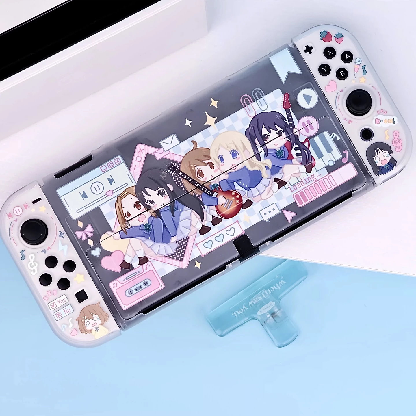 New Cartoon K-On! Switch Protective Case Frosted Transparent Console Cover for Nintendo Switch 2/OLED Controllers Joy-Con Cover