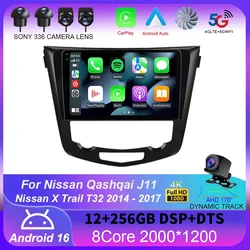 Android 16 For Nissan Qashqai J11 Nissan X Trail T32 2014 - 2017 2Din Stereo Autoradio Carplay Car Radio Multimedia Video Player