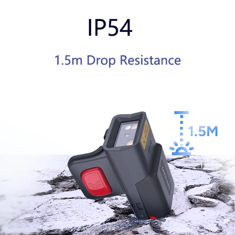 MS300R NFC Wireless vivavoce piccolo scanner indossabile scanner da dito portatile mini scanner di codici a barre ad anello per magazzino