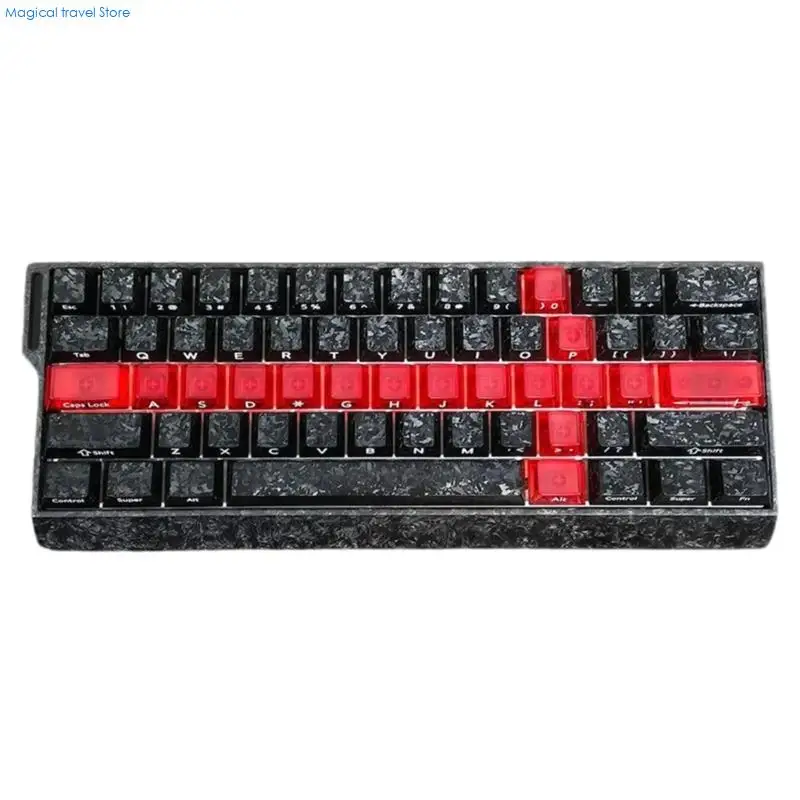 N2UB 19Key Foggy Transparency Keycaps High Compatibility For Mechanical Keyboards