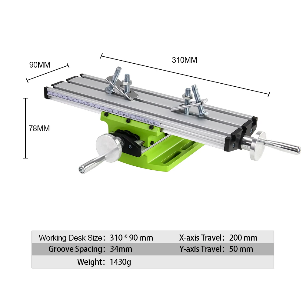 ALLSOME BG-6300 Compound table Working Cross slide Table Worktable for Milling Drilling Bench Multifunction Adjustable X-Y