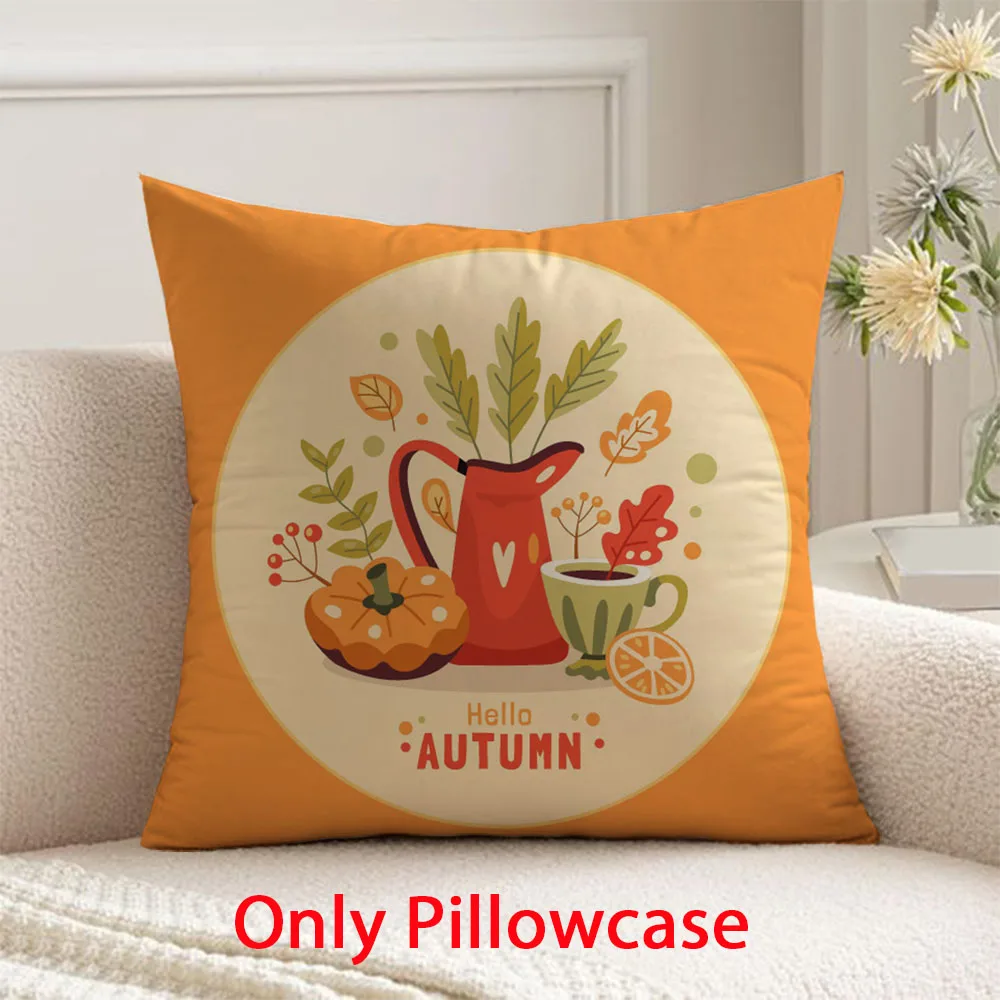 

Harvest Festival Pillow cover decorative 45x45 cushions cover for Autumn Thanksgiving Day decor Pumpkin pattern pillowcase