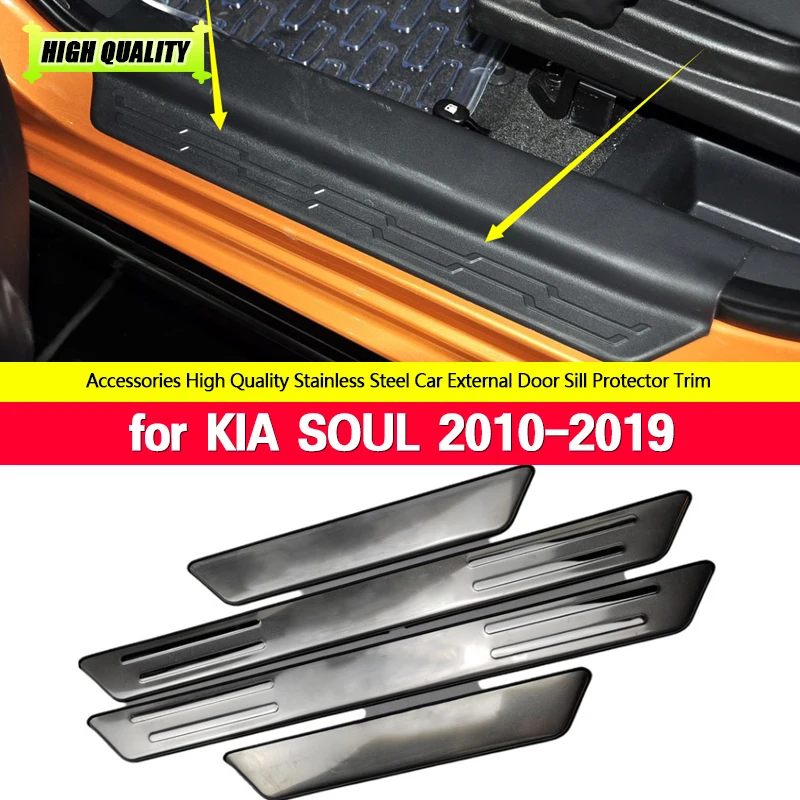 High Quality Stainless Steel Scuff Plate/Door Sill for KIA SOUL 2010-2019 Car Styling Welcome Pedals Accessories