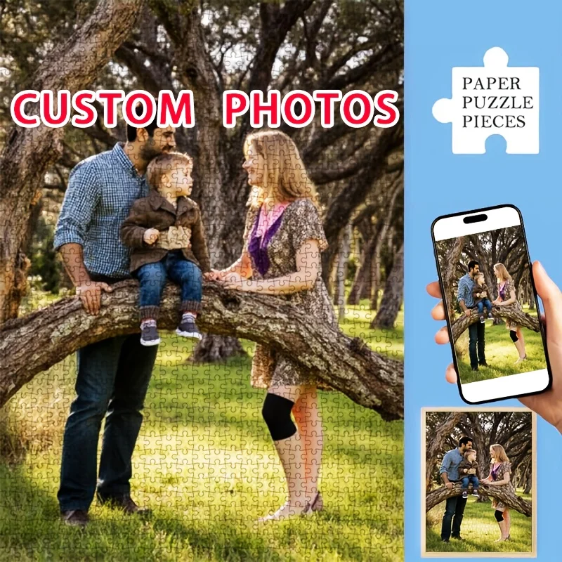 Personalized Custom Photo Puzzle Customize Forest parent-child time Cardboard/wooden 35/300/500/1000 Pieces DIY Photo Puzzle Por