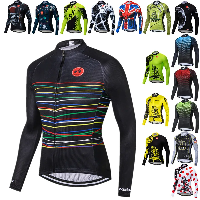 

Black Cycling Jersey long Sleeve Men Bike Shirt Pro Team Bicycle Clothing Road Cycling Shirt Mountain Biking Jersey Cycle Tops
