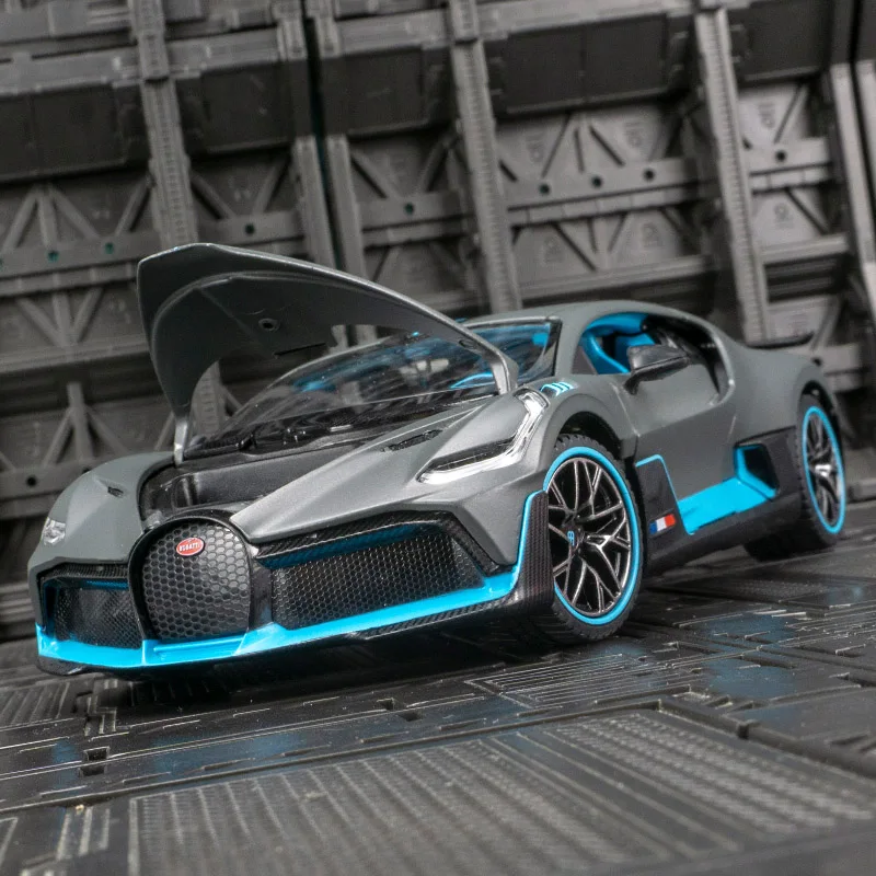 rastar 1:24 Bugatti divo liga modelo de carro ornamentos coleção portas e capuzes de brinquedo de corrida estática podem ser abertas.