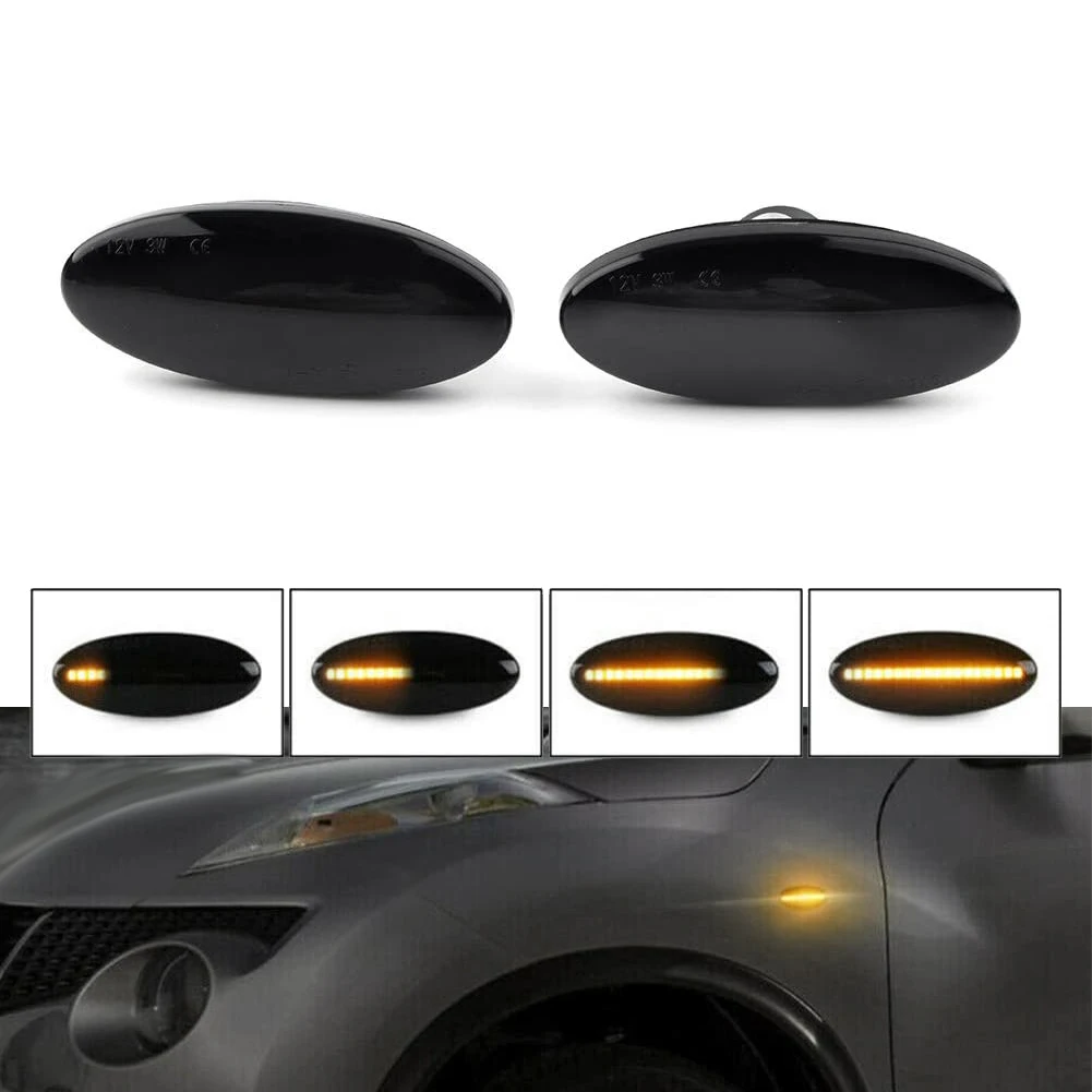 Car Dynamic LED Side Marker Turn Signal Lights for Dualis Juke Micra March Micra