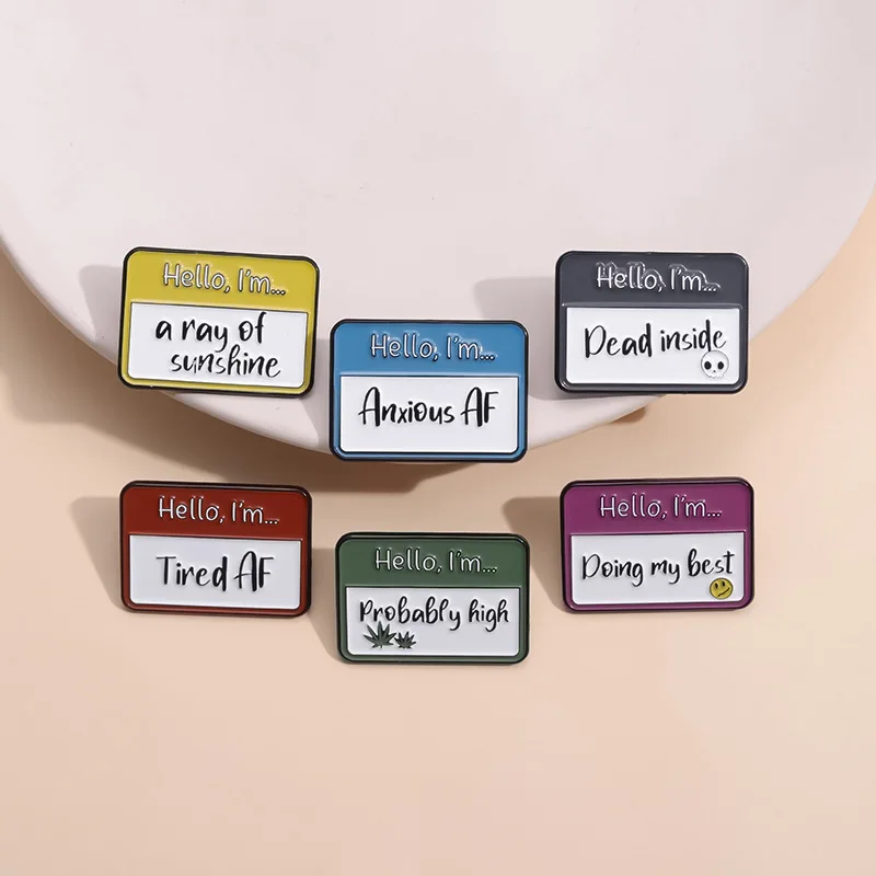 

Colorful Dopamine Color Scheme English Letter Dialogue Box Brooch Enamel Fashion Metal Badge Bag Clothes Lapel Pins Souvenir