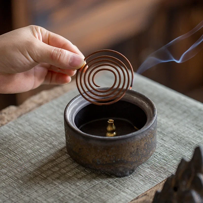 Vintage Ceramic Wire Incense Burner Home Indoor Zen Incense Burner Agarwood Sandalwood Burner Tibetan Incense Holder