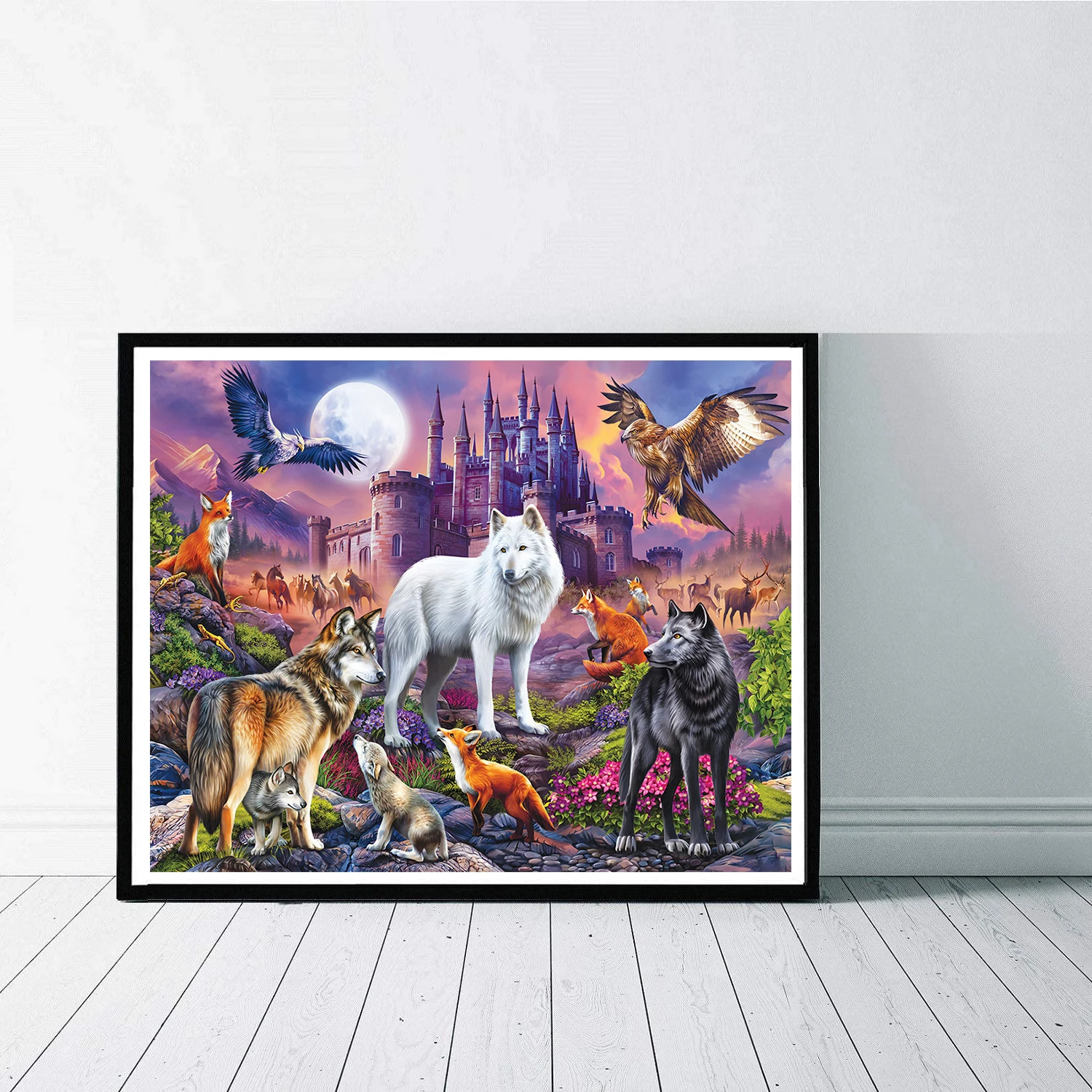 1pc DIY 5D Diamond Painting Full Diamond Wolf Goshawk Diamond Painting, Handmade Home Art Gift Diamond Painting Kit