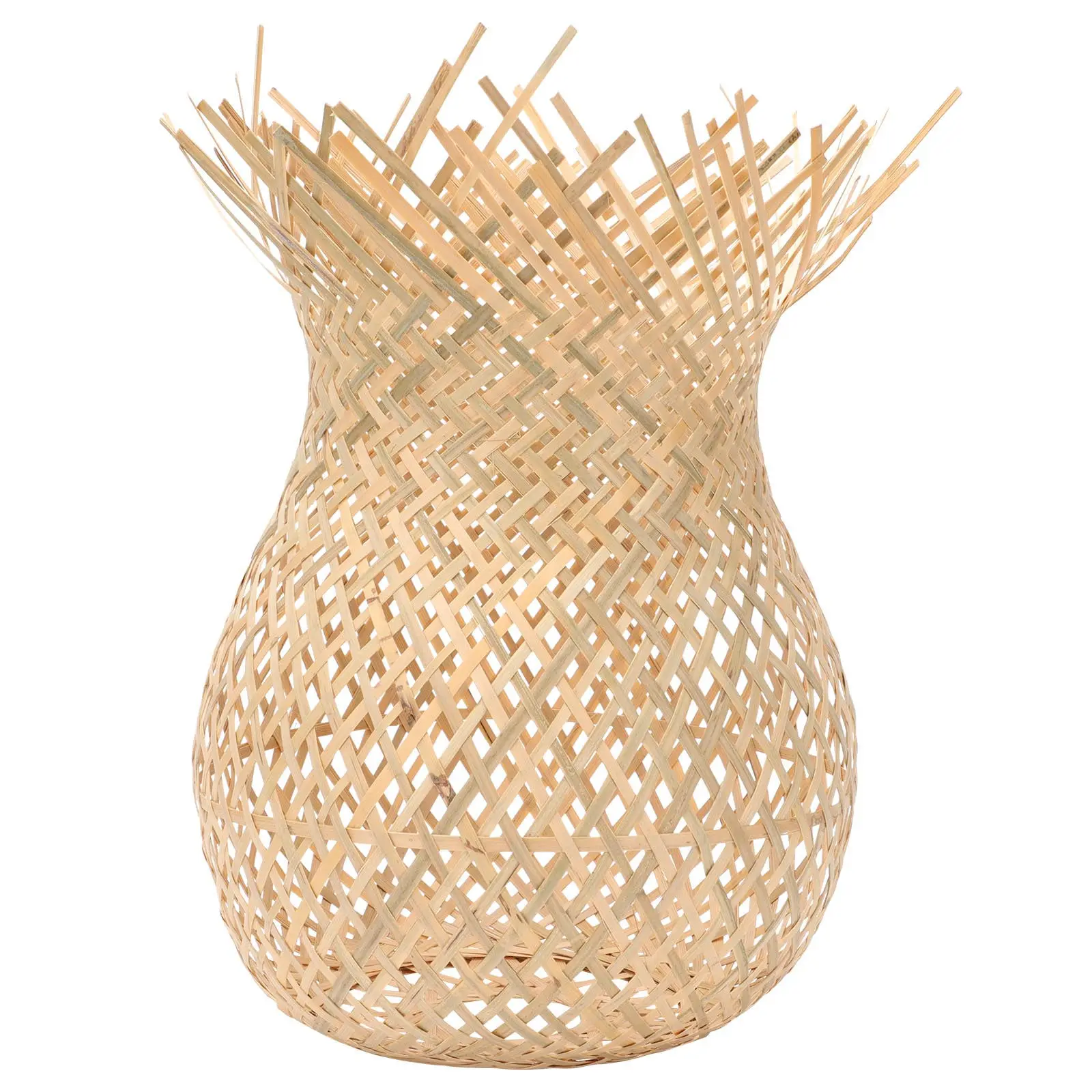 Handmade Woven Rattan Pendant Light Natural Chandelier Ceiling Lamp for Living Room Kitchen Hotel Decor