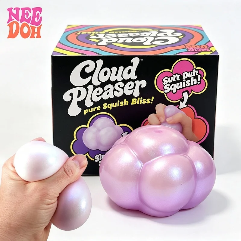Needoh Cloud Pleaser Squish Toy Fidget Stress Reducer Flour Filler Fast Rebound Anti-Anxiety Relief Sensory Fingertip Play Toy