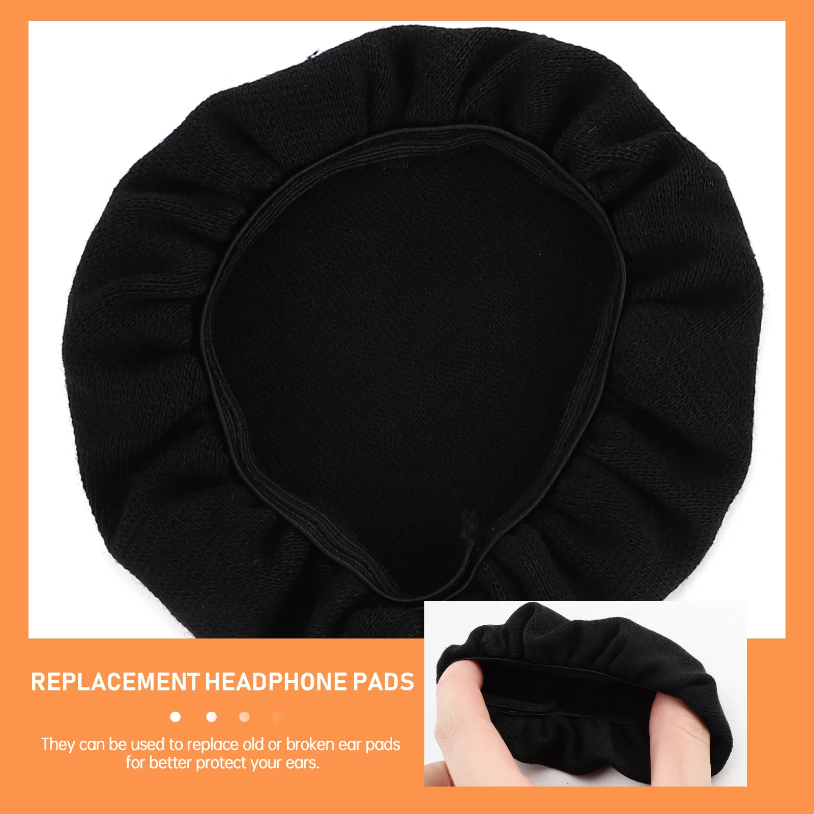 

4pcs Headphone Cover Stretch Dustproof Cloth Cup Pads for 6-8 5cm Diameter Black Small Size Headset Earmuff Protective