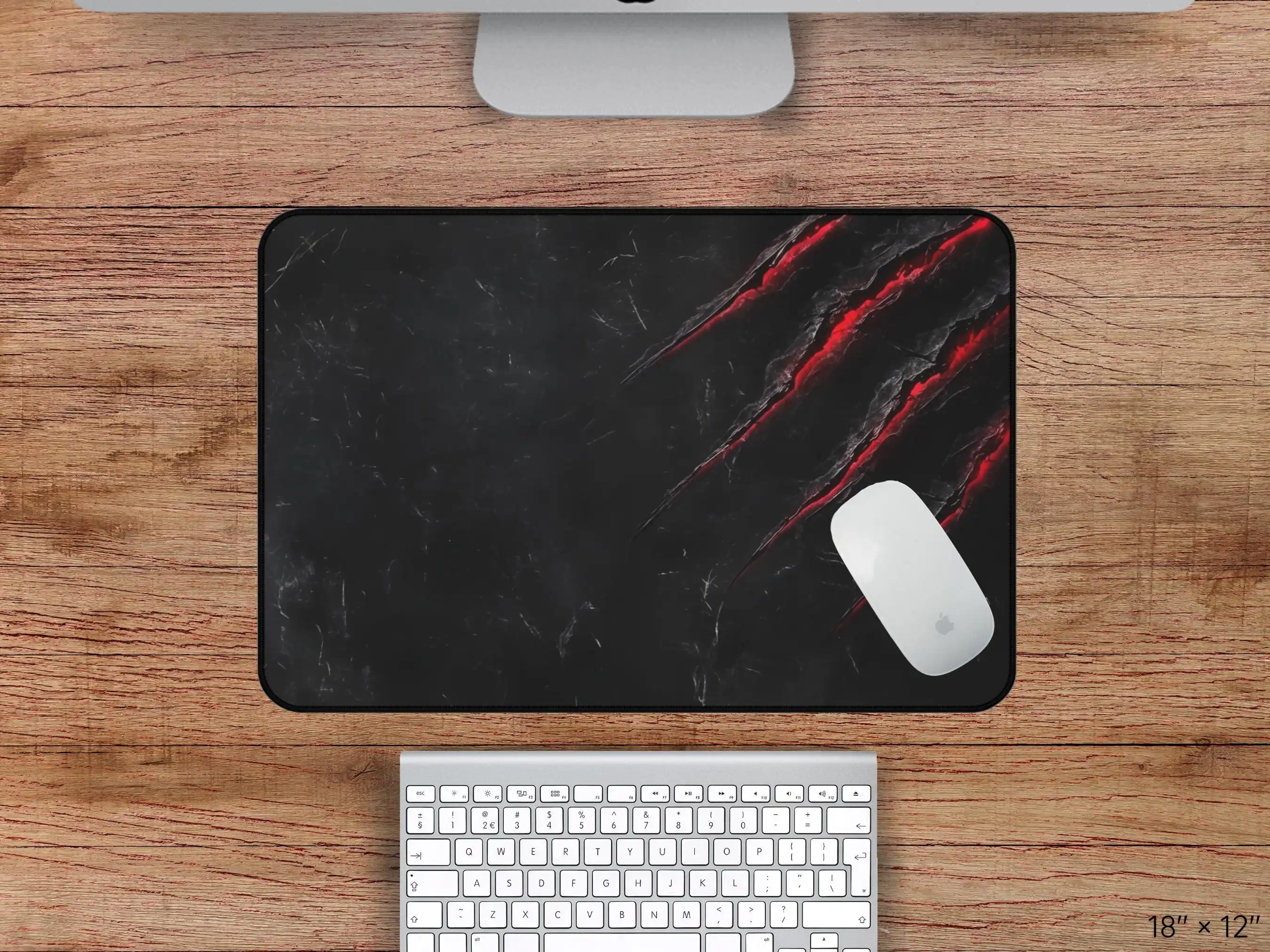 Cool tapis de bureau de jeu rouge et noir, tapis de souris antidérapant et imperméable, joli protecteur de bureau, un cadeau parfait pour les amis.
