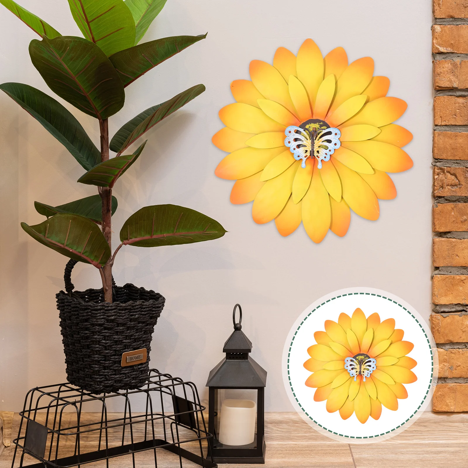 

Iron Sunflower Wall Decor 3D Metal Flower Art For Living Room Bedroom Bathroom Dining Room Home Wall Hanging Ornament
