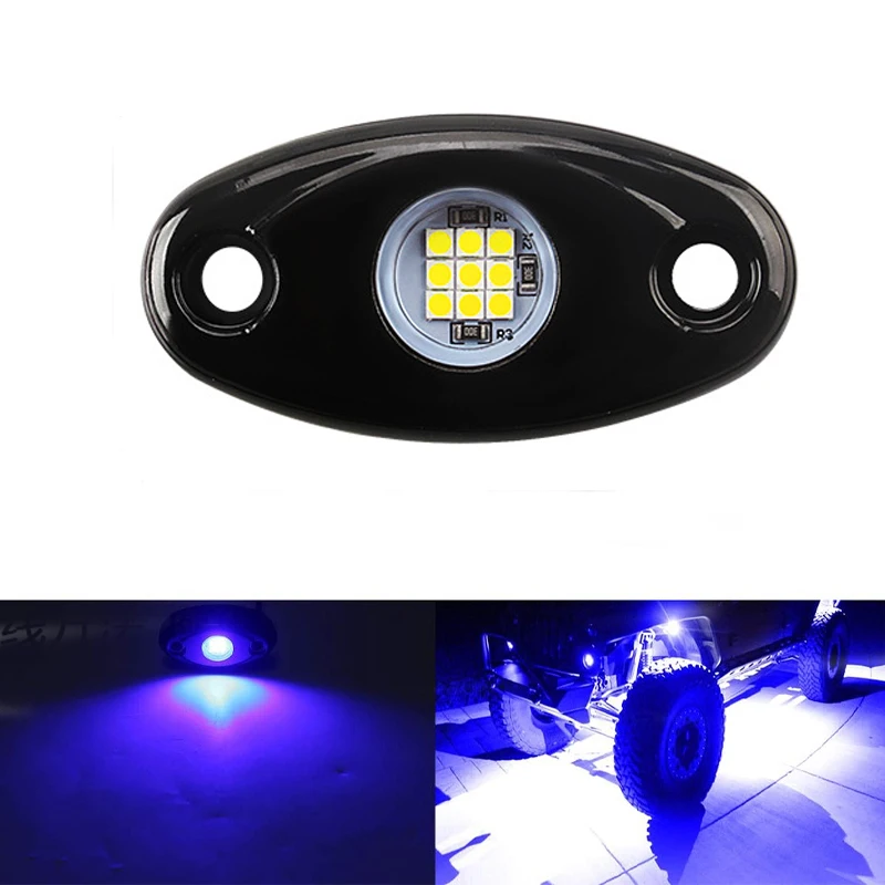 9LEDs Rock Lights Kit Car Atmosphere Lamp for Offroad Truck SUV Jeep Neon Underbody Underglow Light