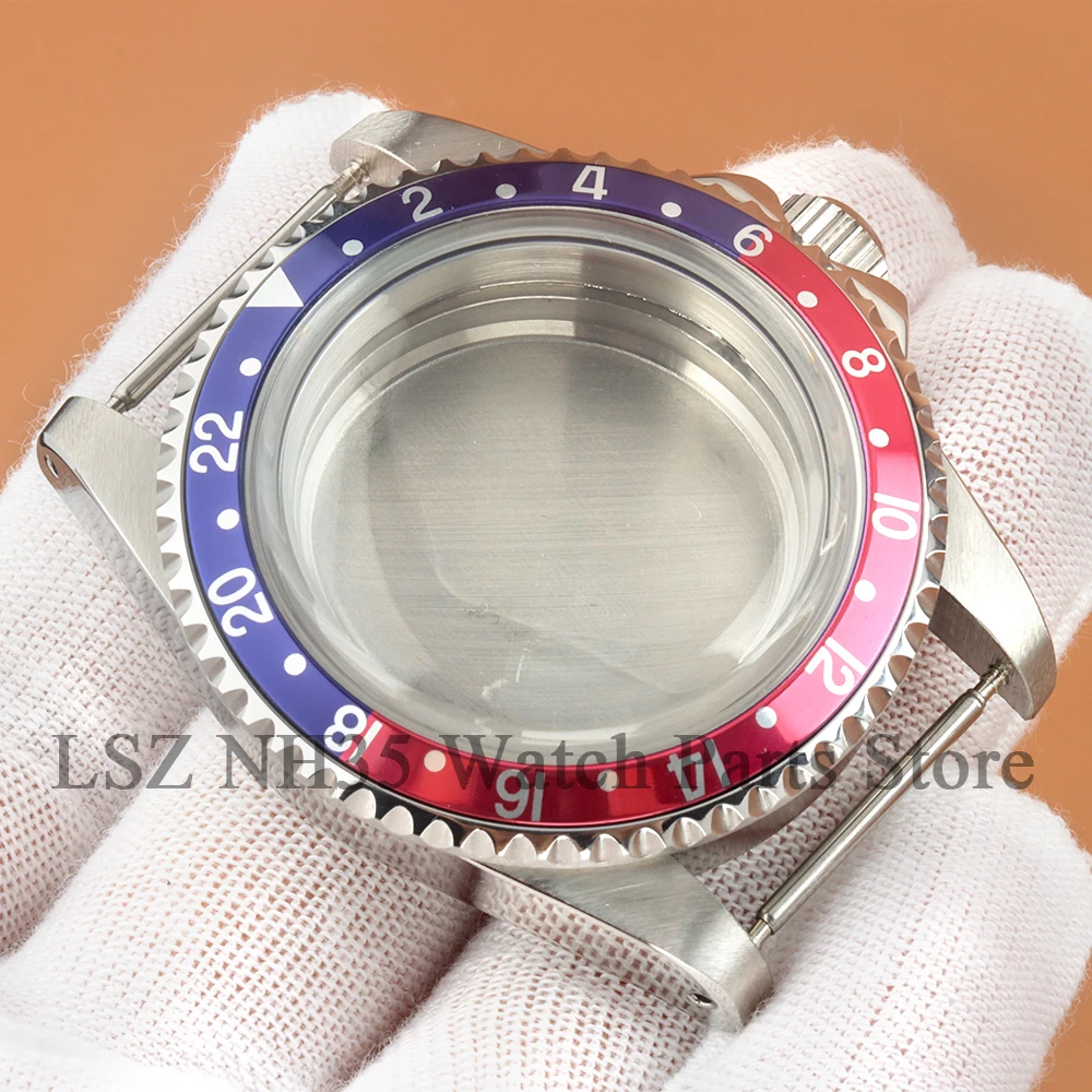 Per GMT 39.5mm Cassa NH35 Cassa per orologio in vetro zaffiro rotondo Fit SUB NH35 NH36 Movimento 28.5mm Quadrante Acciaio inossidabile 316L Parti di orologi