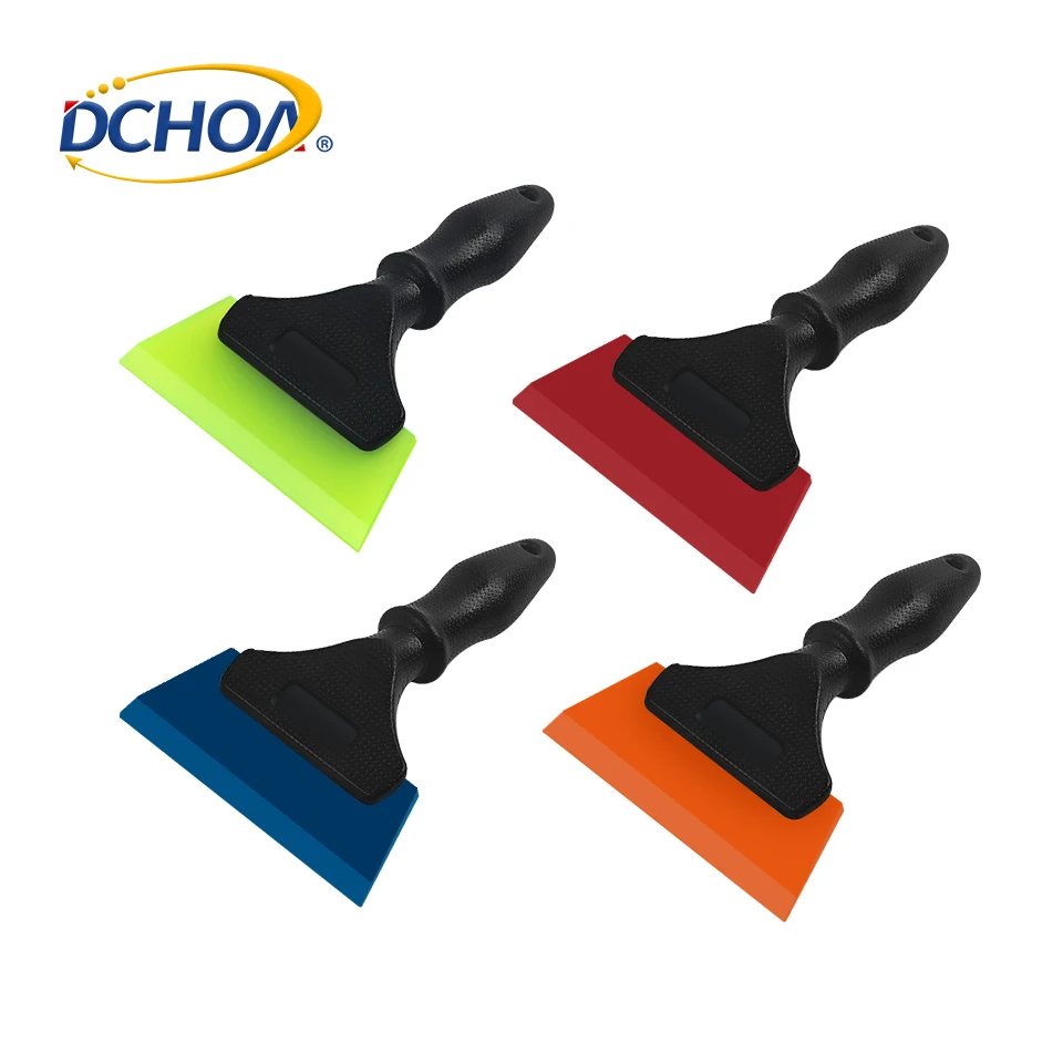 Rubber Soft Squeegee Car Window Body Water Wiper Tint Film Tool With Plastic Handle Car Cleaning Scraper Vinyl Wrapping Tool