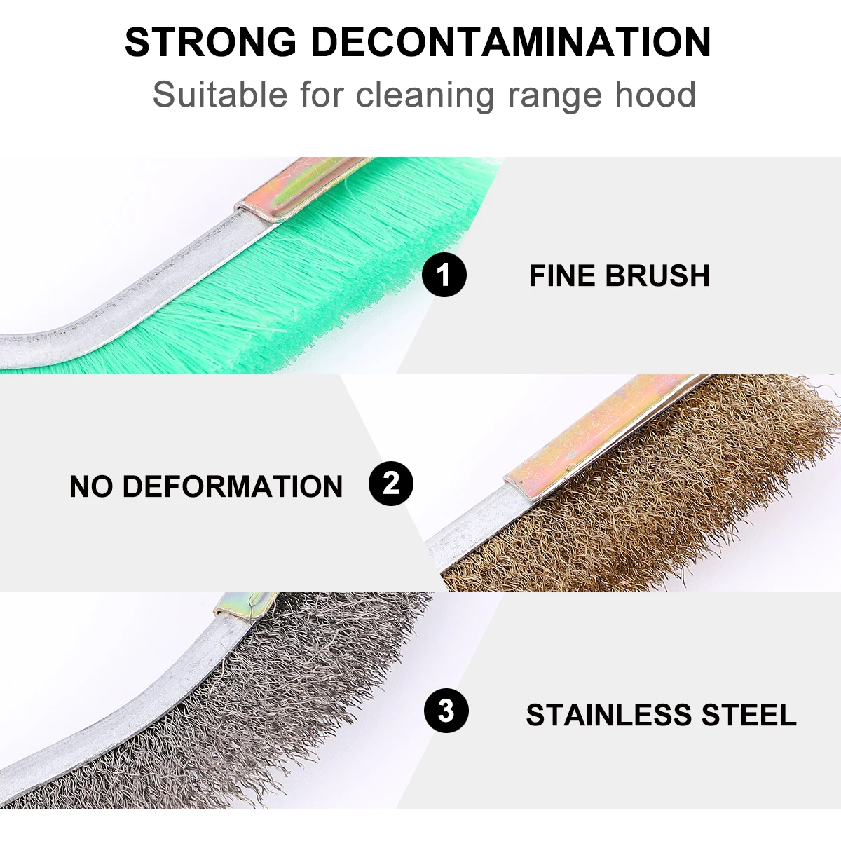 

4pcs Stainless Steel Wire Cleaning Brush for Car Oil Motor Door Window Groove Household Metal Long H Practical Head