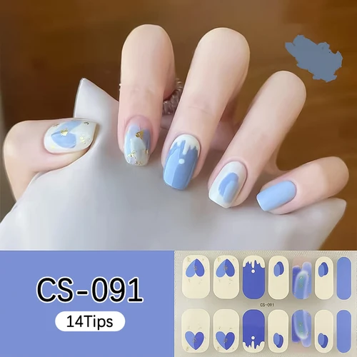 Imagen 2 del producto 14 puntas de tiras de cobertura completa, pegatinas para uñas, patrón de tablero de ajedrez, pegatinas autoadhesivas simples para decoración de uñas, envolturas para uñas DIY, fabricación de Arte de uñas