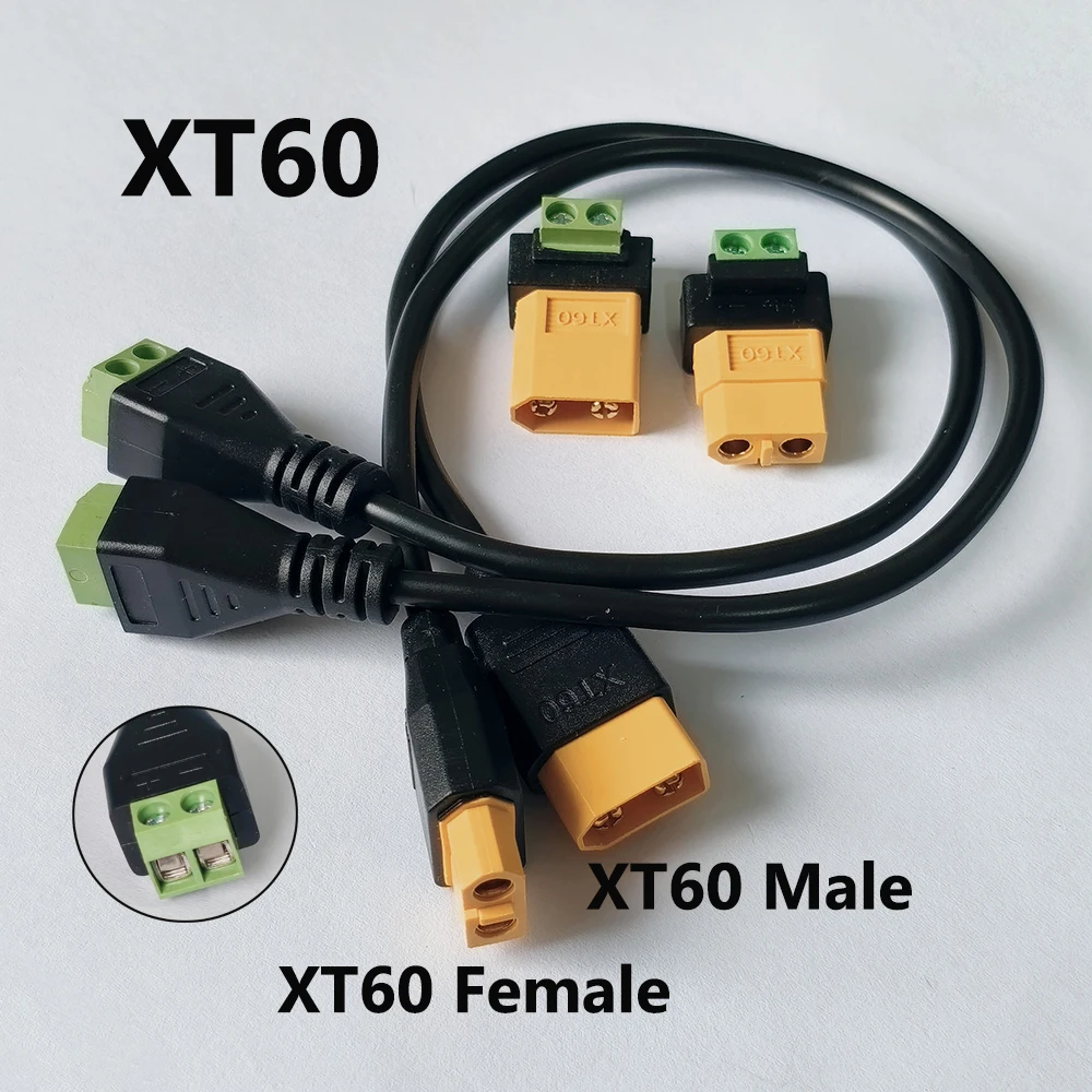 1 Stück XT60 Stecker auf 2P grüne lötfreie Klemme 5A Adapterkabel Schraubfixierung Ladekabel für RC Drohnen-Balancer-Ladegerät – Detail 1