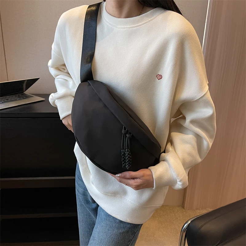 Cow Print Canvas Belt Bags for Women Fashion Fanny Pack Female Banana Waist Bag Hip Purse Shoulder Crossbody Chest Bag Pocket