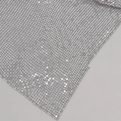 3mm Bling Silver Color Metal Mesh Fabric For Chainmail Jewelry Making Metallic Fabric DIY Sewing Dress Bag Shoes 45*150cm